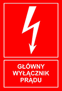 Znak główny wyłącznik prądu